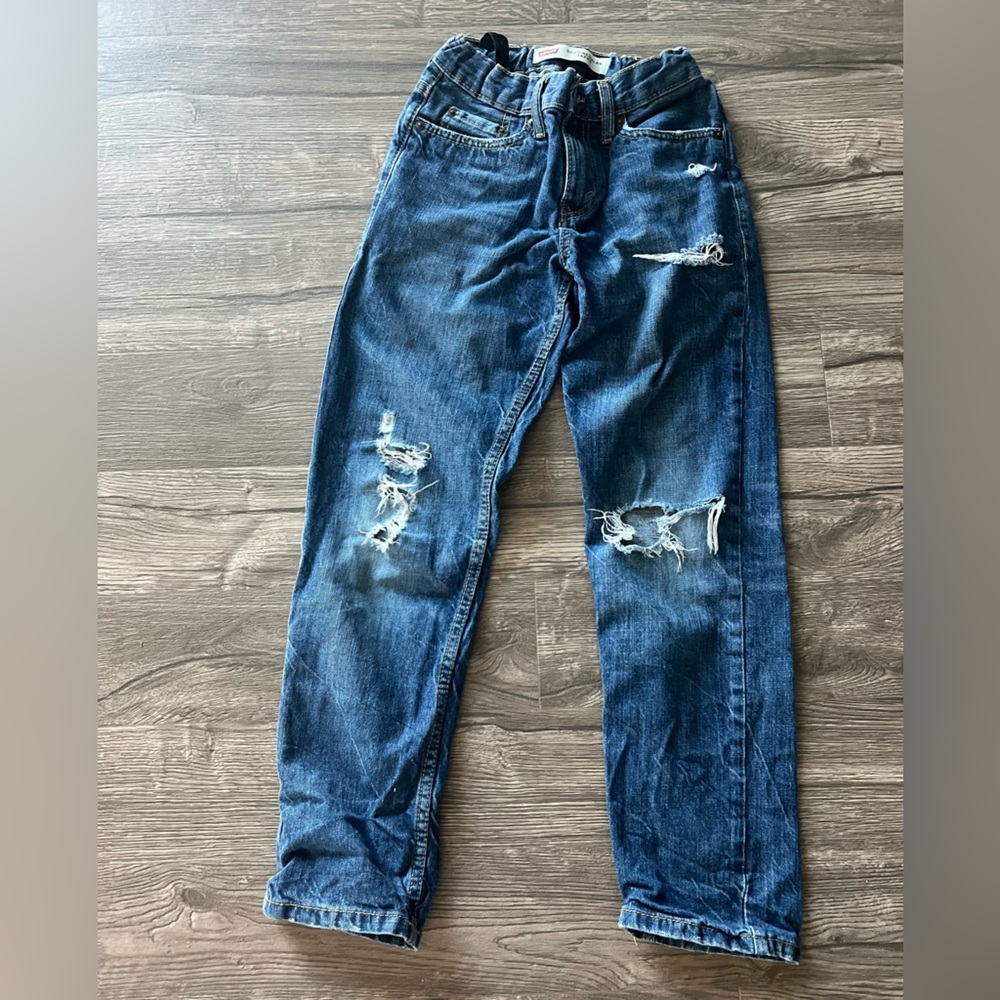 Unique boy size 10 jeans. Elastic string inside to make waist tighter.